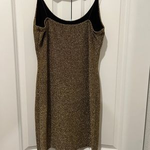 Gold glitter mini dress